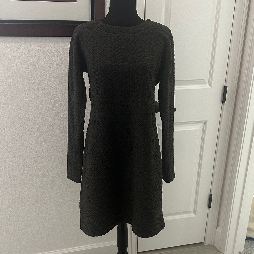 Prana Olive Green Long Sleeve Knit Dress